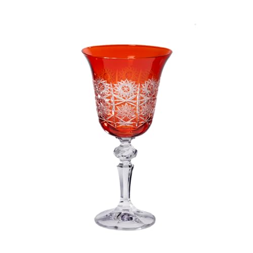 CRISTALICA Weinglas Schleuderstern Laura 170ml Orange von CRISTALICA