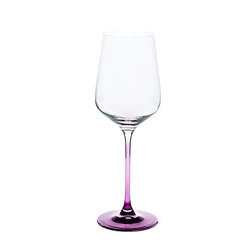 CRISTALICA Weinglas Weinkelch Charisma Rot- und Weißwein 450ml klar mit violettem Stiel von CRISTALICA
