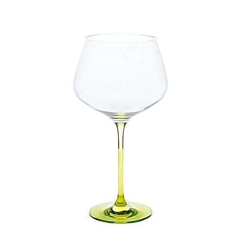 CRISTALICA Weinglas Weinkelch Charisma Rotwein Burgunder 775ml klar mit grünem Stiel von CRISTALICA