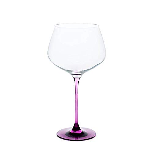 CRISTALICA Weinglas Weinkelch Charisma Rotwein Burgunder 775ml klar mit violettem Stiel von CRISTALICA