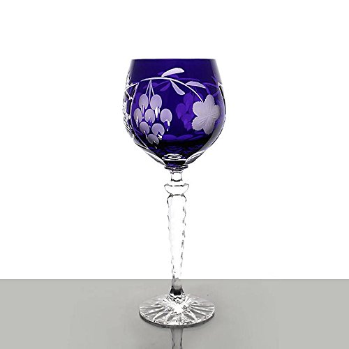 Weinglas Weinkelch Römer Traube Violett 300 ml Handgeschliffen Kristall von CRISTALICA
