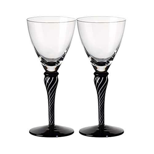 CRISTALICA Weinglas Weinkelch Roseglas Night´n Day 2er Set 175ml Schwarz Weiß Klar Glas von CRISTALICA