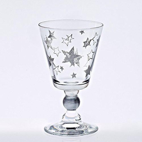 CRISTALICA Weinglas Weinkelch Weißweinglas Stars Okt Silber 120 ml Moderner Zeitloser Style von CRISTALICA