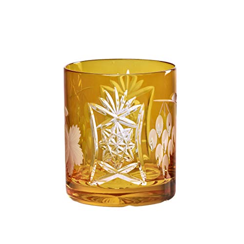 CRISTALICA Whiskyglas Whiskybecher Trinkbecher Handgeschliffen Kristallglas Traube 280ml von CRISTALICA