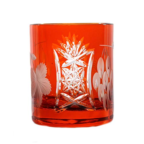 CRISTALICA Whiskyglas Whiskybecher Trinkbecher Handgeschliffen Kristallglas Traube 280ml von CRISTALICA