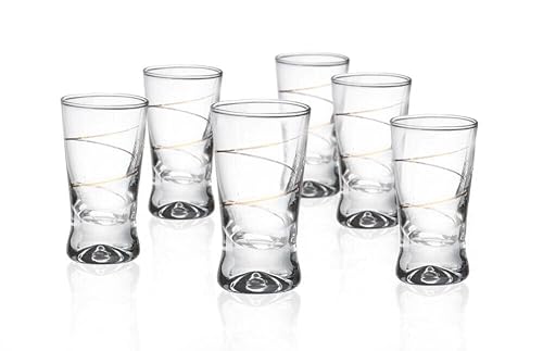CRISTALICA Wodkaglas Golden Loop 6er-Set Schnapsglas Shot Likörglas Spirale CRISTALICA Wodkaglas Golden Loop 6er-Set Schnapsglas Shot Likörglas Spirale von CRISTALICA