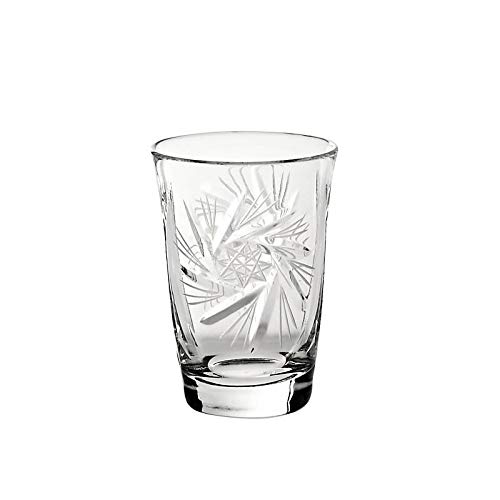 CRISTALICA Wodkaglas Schleuderstern 50ml Schnapsglas Bleikristall Likörglas Shot Stamper von CRISTALICA