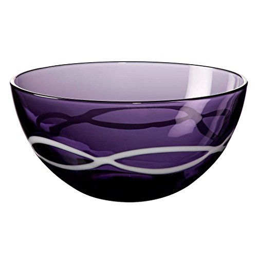 Dessertschale Schale Obstschale Konfektschale Colori 8 Shape Violett Weiß Glas 12,5 cm von CRISTALICA