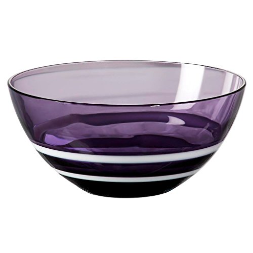 Dessertschale Schale Obstschale Konfektschale Colori Two Rings Violett Weiß Glas 12,5 cm von CRISTALICA