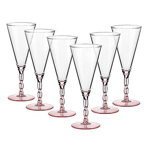 Eiscremeglas 6er-Set Eisbecher Cocktailglas Toscana Amore Vero 700ml rosa von CRISTALICA