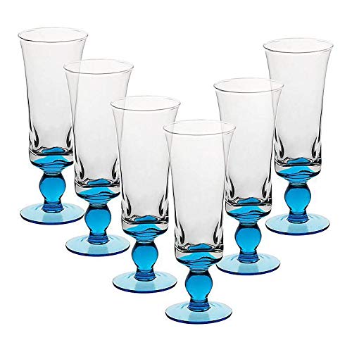 Eiscremeglas 6er-Set Eisbecher Cocktailglas Umbria Bambini 600ml hellblau von CRISTALICA