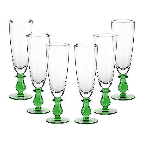 Eiscremeglas 6er-Set Eisbecher Dessertglas Calabria Amore Vero 400ml grün von CRISTALICA