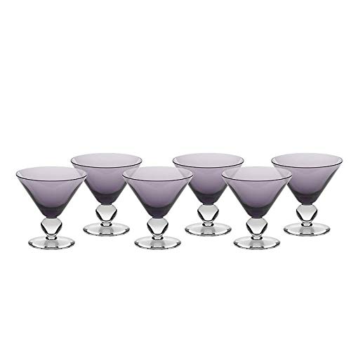 Eiscremeglas 6er-Set Eisbecher Dessertschale Cocktail Colori Vero 200ml lila von CRISTALICA