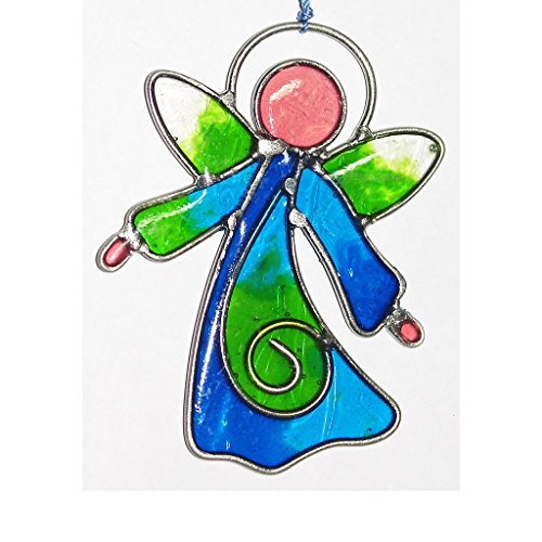 Fensterschmuck Windspiel Suncatcher Engel Blau 7,5 cm von CRISTALICA