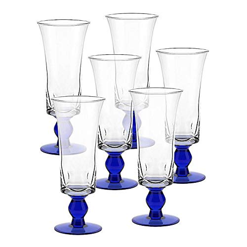 GELATO VERO Eiscremeglas 6er-Set Eisbecher Cocktailglas Umbria Bambini 600ml blau von CRISTALICA