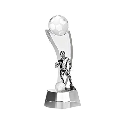CRISTALICA Glas Pokal Trophäe für Vitrine Fussballstar Transparent H 17 cm Gravur Geeignet von CRISTALICA