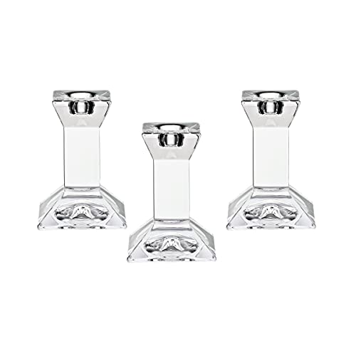 Kerzenhalter Kerzenständer klasisch Leo 3er Set 10cm transparent Glas Bleikristall Stabkerze Kerzenhalter Kerzenständer klasisch Leo 3er Set 10cm transparent Glas Bleikristall Stabkerze von CRISTALICA