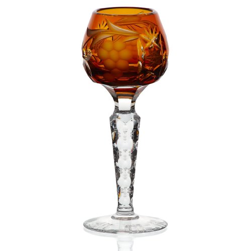 Likörglas Likörkelch Römer Schnapsglas Larghetto Bernstein Kristall von CRISTALICA