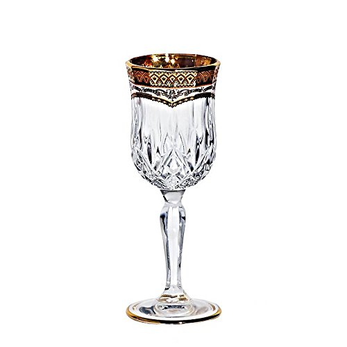 Likörglas Likörkelch Schnapsglas Golden White 60 ml Kollektion Edelrausch im Monumentalem Style von CRISTALICA