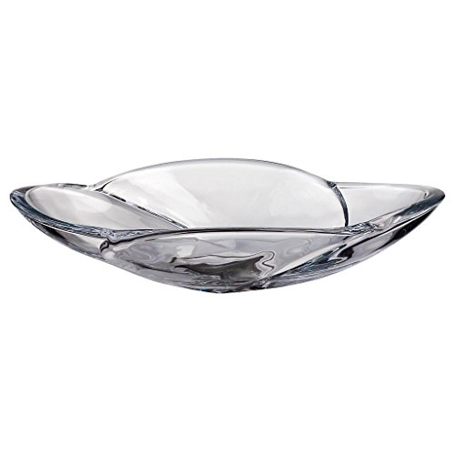 Schale Obstschale Salatschüssel Globus Transparent Kristallglas Oval 33 cm von CRISTALICA