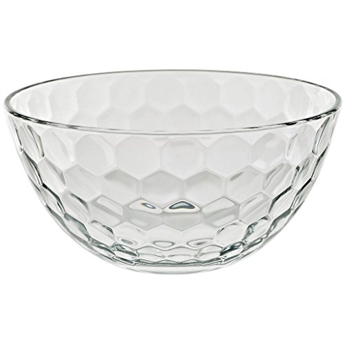 Schale Obstschale Salatschüssel Wabe D 23,5 cm Hochwertiges Glas Moderner Zeitloser Style von CRISTALICA