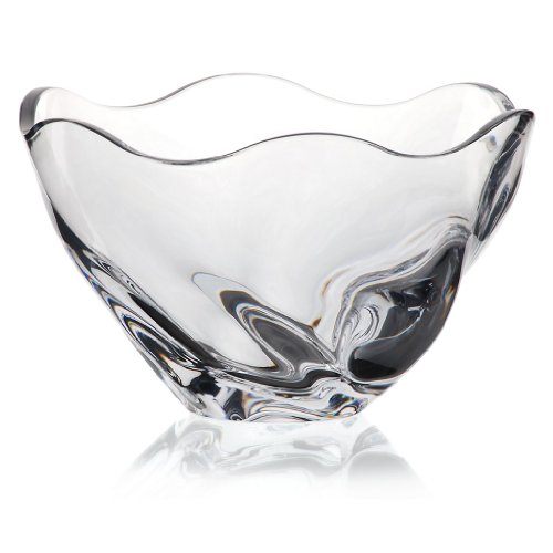 Schale Salatschale Obstschale Katarina Silver Transparent D 26 cm Kristall von CRISTALICA