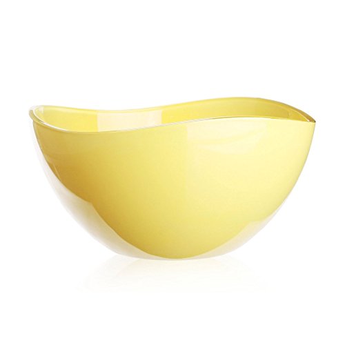 Schale Servierschale Knabberschale Snackschale Spring Gelb D 21 cm Hochwertiges Glas von CRISTALICA