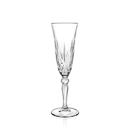 CRISTALICA Sektglas Melodia 160 ml Sektkelch Kristallglas Retroschliff von CRISTALICA