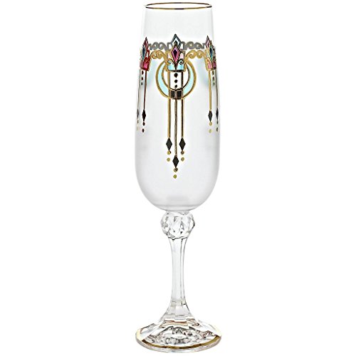 Sektglas Sektkelch Champagnerglas Sektflöte Endless Summer 175 ml aufwendig Handbemalt Hochwertiges Glas von CRISTALICA