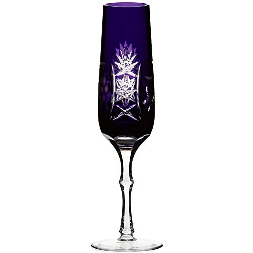 CRISTALICA Sektglas Sektkelch Champagnerglas Vino Violett Handgeschliffen Bleikristall von CRISTALICA