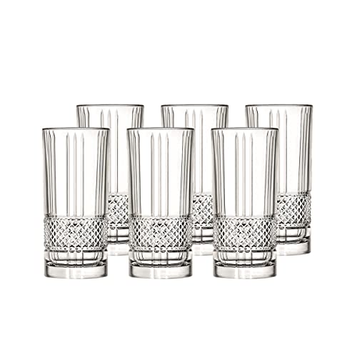 CRISTALICA Trinkglas Longdrinkbecher Brillante Retro Nostalgie 6er Set 370ml von CRISTALICA