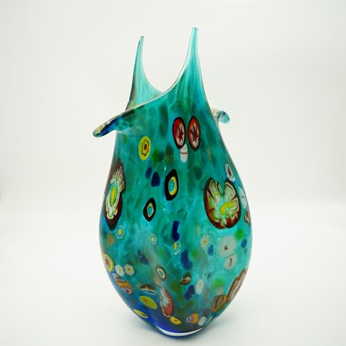 Vase Murano-Stil Laura Höhe ca. 43cm Handarbeit von CRISTALICA