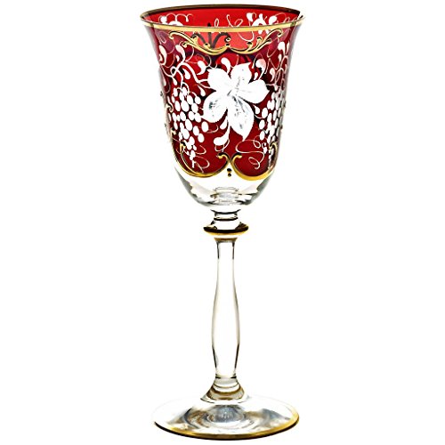 Weinglas Weinkelch Römer Glas Golden Grape 150 ml aufwendig Handbemalt Hochwertiges Glas von CRISTALICA