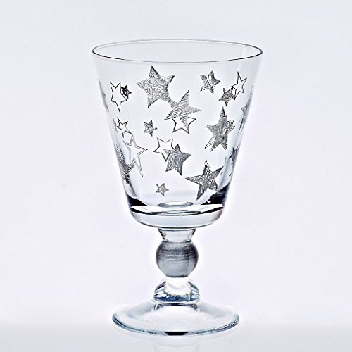 Weinglas Weinkelch Rotweinglas Stars Okt Silber 315 ml Moderner Zeitloser Style von CRISTALICA