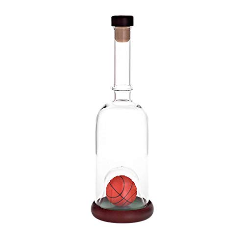 cristalica Geschenkflasche Glas Baskettball 350ml leer zum selbst befüllen von CRISTALICA