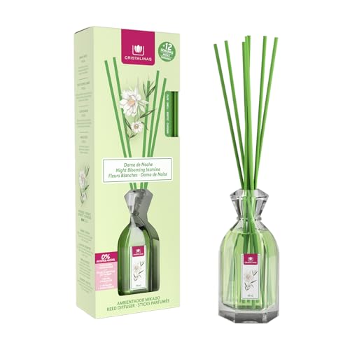 CRISTALINAS Klassischer Mikado Lufterfrischer - Langanhaltender Raumduft - Aroma Diffuser (Nachtdame - 90ml) von CRISTALINAS