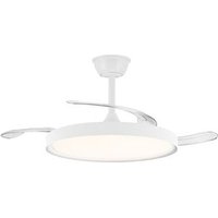Cristalrecord - Polaris Weißer 43W 4430Lm cct Dim LED-Ventilator mit einziehbaren Flügeln von CRISTALRECORD