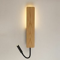 Cristalrecord - renoir 5W + 3W led holz Wandleuchte mit usb cr 43-162-08-116 von CRISTALRECORD