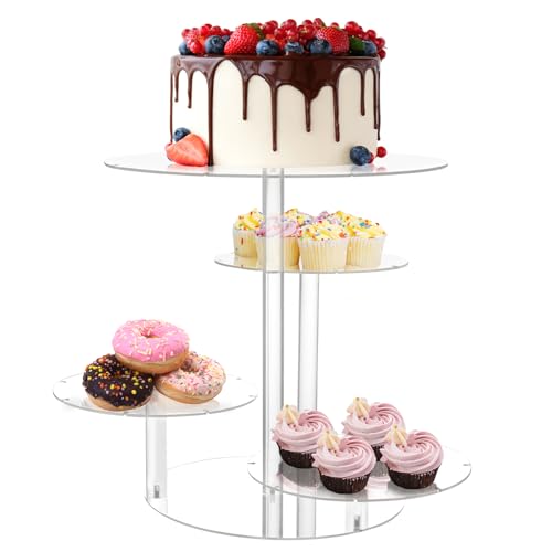 CRITIVE-SHOP 4 Ebene Acryl Tortenständer, Groß Cupcake Display Stand, Kuchenständer Runde Dessert Baum Turm, Transparent Gebäck Tablett Halter für Hochzeit Geburtstag Tee Graduierung Party CRITIVE-SHOP 4 Ebene Acryl Tortenständer, Groß Cupcake Display Stand, Kuchenständer Runde Dessert Baum Turm, Transparent Gebäck Tablett Halter für Hochzeit Geburtstag Tee Graduierung Party von CRITIVE-SHOP