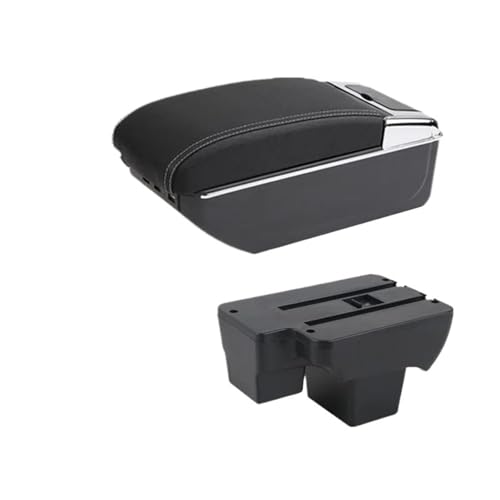 CRJIMX Armaturenbrett-Ablage Aufbewahrungsbox Nachrüstteile Für VW Für Polo 2019 2020 2021 2022 2023 2024(D weiße Linie 7USB) von CRJIMX