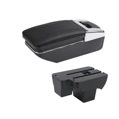 CRJIMX Armaturenbrett-Ablage Aufbewahrungsbox Nachrüstteile Für VW Für Polo 2019 2020 2021 2022 2023 2024(Eine schwarze Linie Kein USB) von CRJIMX