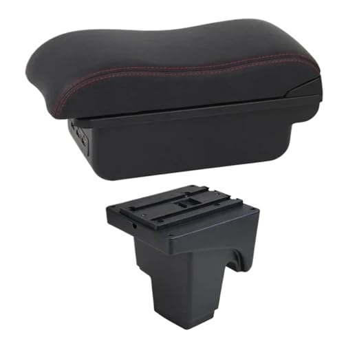 CRJIMX Auto Armlehnenbox Für Focus 3 Mk3 2011 2012 2013 2014 2015 2016 2017 2018 2019 20200 Mittelkonsole Armauflage Stauraum(C2 Rote Linie) von CRJIMX