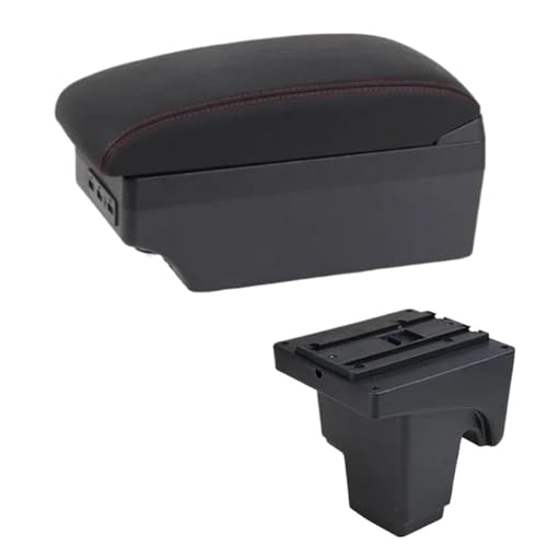 CRJIMX Auto Armlehnenbox Für Focus 3 Mk3 2011 2012 2013 2014 2015 2016 2017 2018 2019 20200 Mittelkonsole Armauflage Stauraum(E1 Rote Linie) von CRJIMX