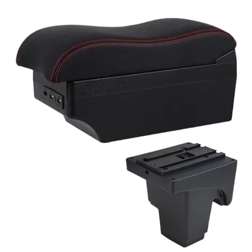 CRJIMX Auto Armlehnenbox Für Focus 3 Mk3 2011 2012 2013 2014 2015 2016 2017 2018 2019 20200 Mittelkonsole Armauflage Stauraum(E2 Rote Linie) von CRJIMX
