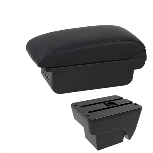 CRJIMX Auto-Armlehnenmodifikation Multifunktions-Doppelschicht-Aufbewahrungsbox Mit USB-Ladung Für SEAT Für IBIZA(A3 Black white NO USB) von CRJIMX