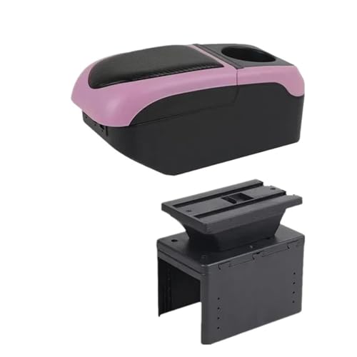 CRJIMX Auto-Aufbewahrungsbox Für Vauxhall Für Opel Für Adam Für Astra J H G Für Corsa D C GTC Mokka X Insignia Mittelkonsole(Black Pink) von CRJIMX