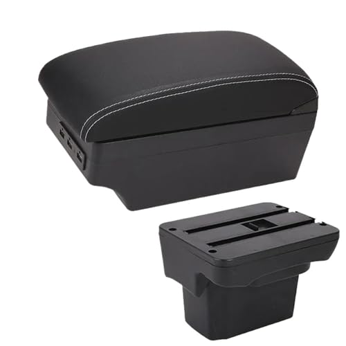 CRJIMX Für C&hevrolet Für CRUZE 2009 2010 2011 2012 2013 2014 2015 Armlehnenbox Arm Mittelkonsolen Aufbewahrungsbox(A3 Schwarz weiß 7USB) von CRJIMX