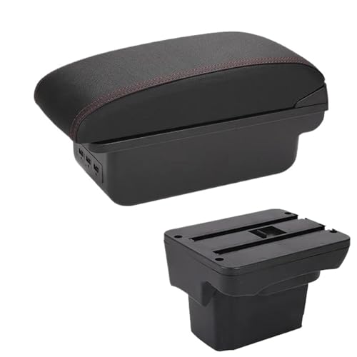 CRJIMX Für C&hevrolet Für CRUZE 2009 2010 2011 2012 2013 2014 2015 Armlehnenbox Arm Mittelkonsolen Aufbewahrungsbox(B1 Schwarz rot 3USB) von CRJIMX