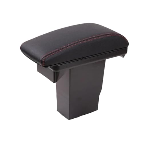 CRJIMX Für Citroen C3-XR 2017 2018 2019 Auto-Armstützenbox 3 USB Leder-Mittelkonsolenbox Zubehör(A1 Schwarz Rot KEIN USB) von CRJIMX