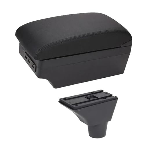 CRJIMX Für Civic Ep3 Armaturenbrettbox Zentral Inhaltsaufbewahrung Aufbewahrungsbox Armlehnenbox Mit Getränkehalter USB-Schnittstelle(C2 schwarze Linie 7USB) von CRJIMX